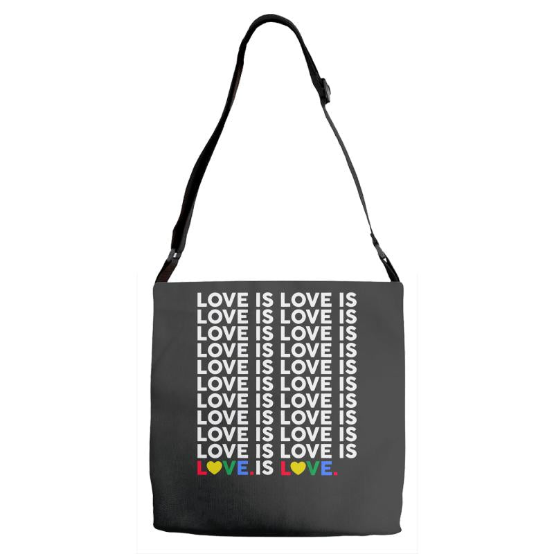 love is love is love Adjustable Strap Totes