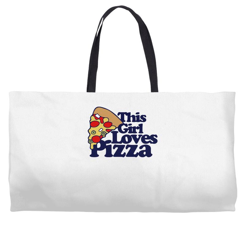 this girl loves pizza Weekender Totes