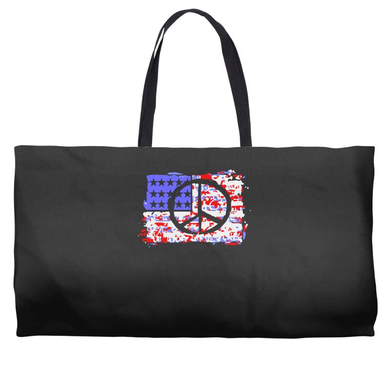 american flag peace Weekender Totes