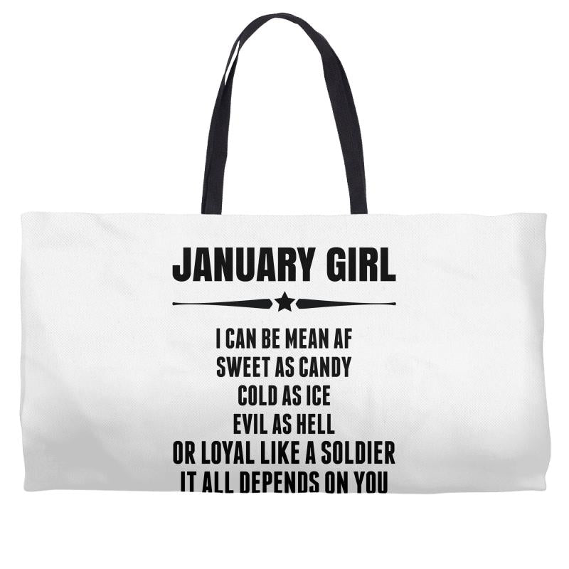 Super January Girl Weekender Totes