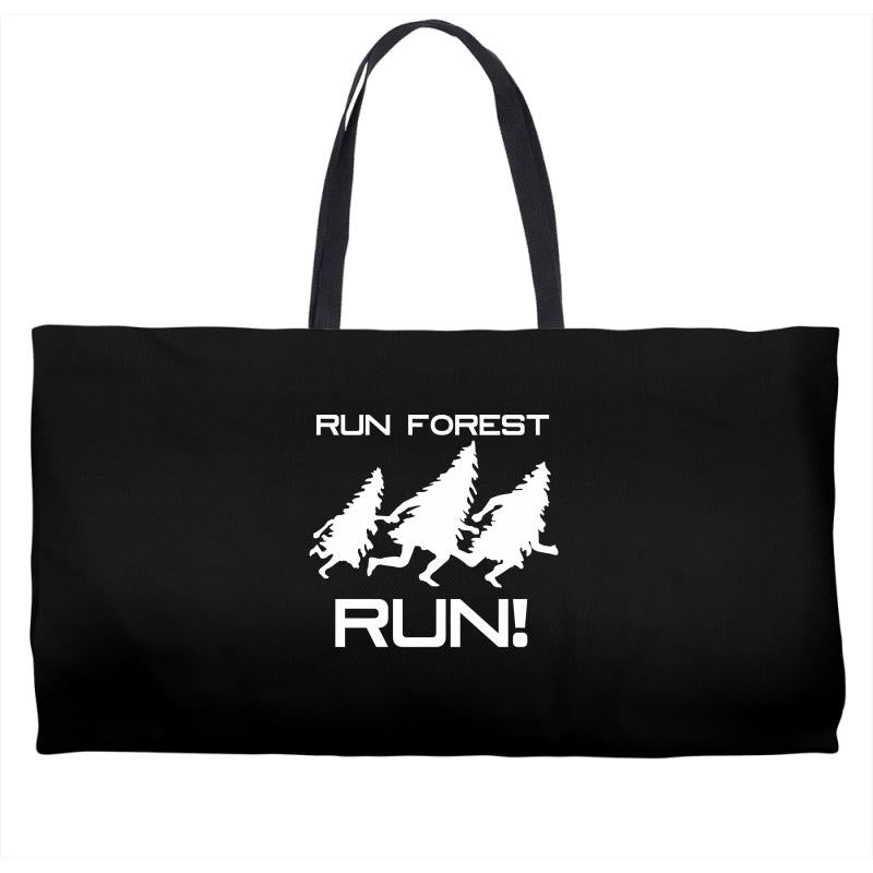 run forest run white color Weekender Totes