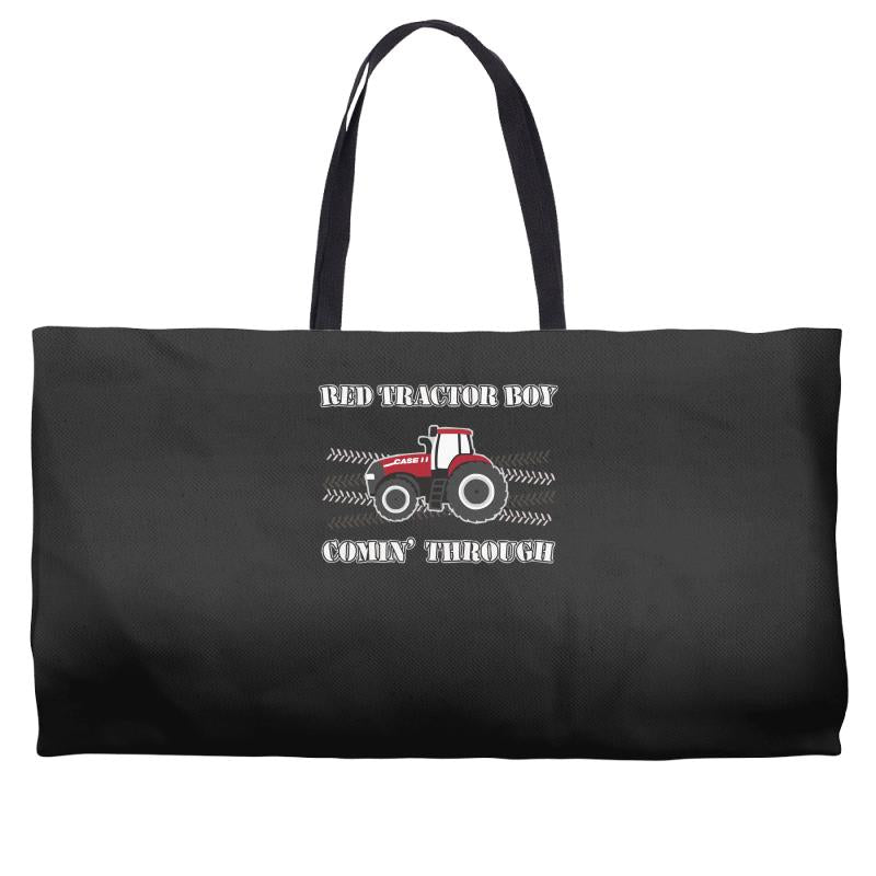 case ih red tractor boy comin' through Weekender Totes