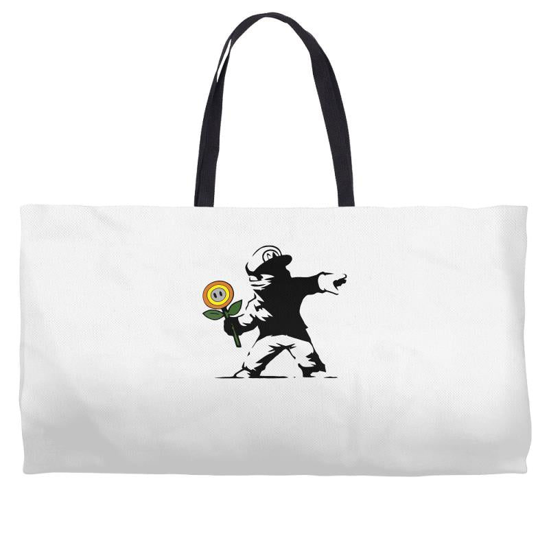 banksy flower Weekender Totes