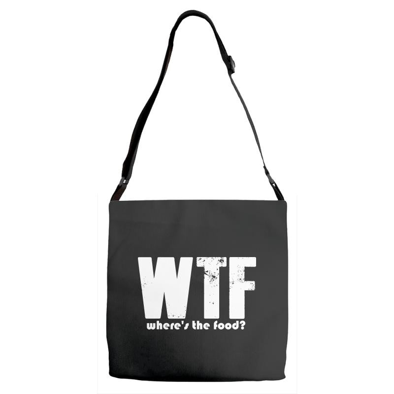 where's the food Adjustable Strap Totes