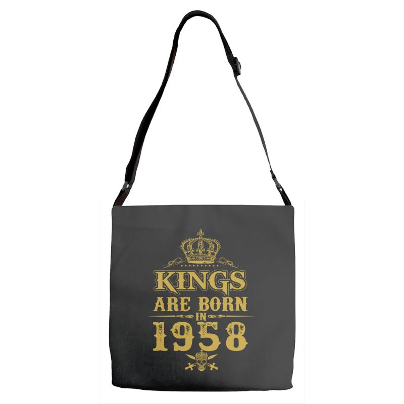 kings are born in 1958 Adjustable Strap Totes