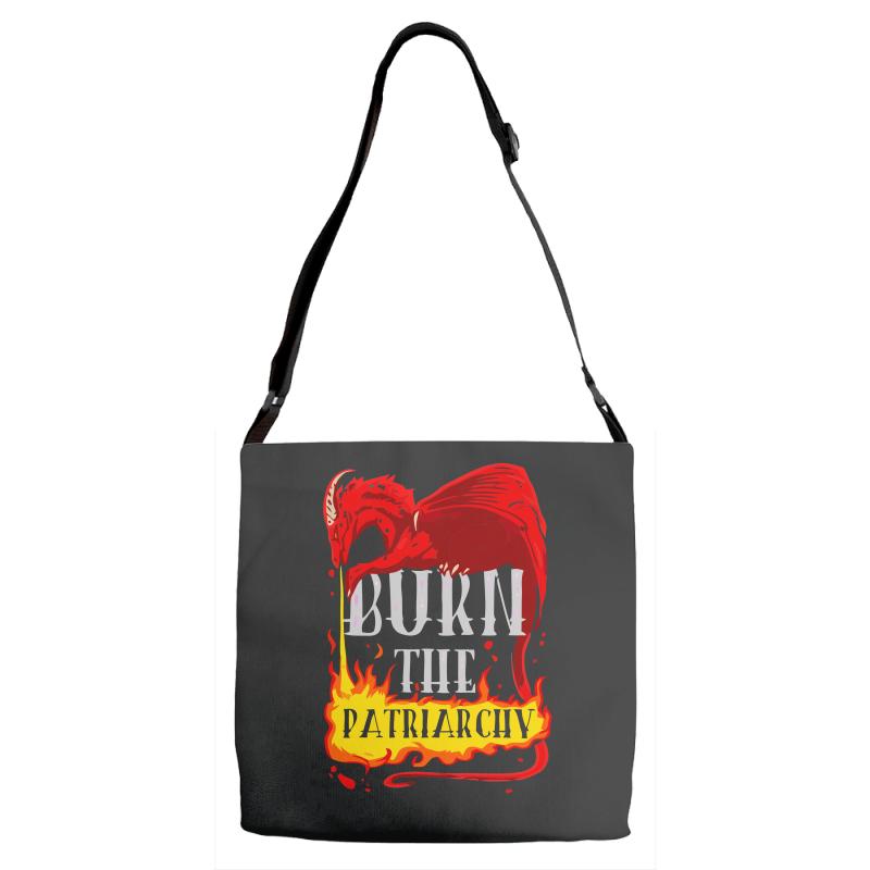 burn the patriarchy Adjustable Strap Totes