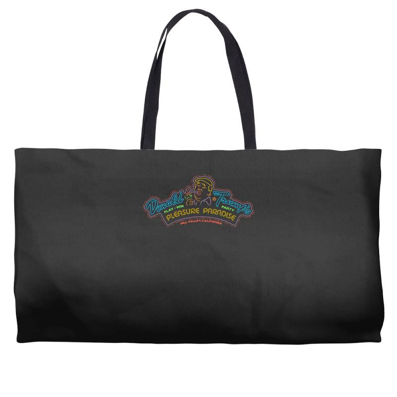 donald trump's pleasure paradise Weekender Totes