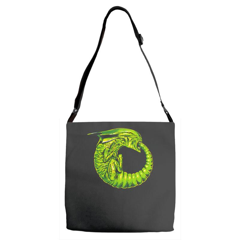 alien ouroboros Adjustable Strap Totes