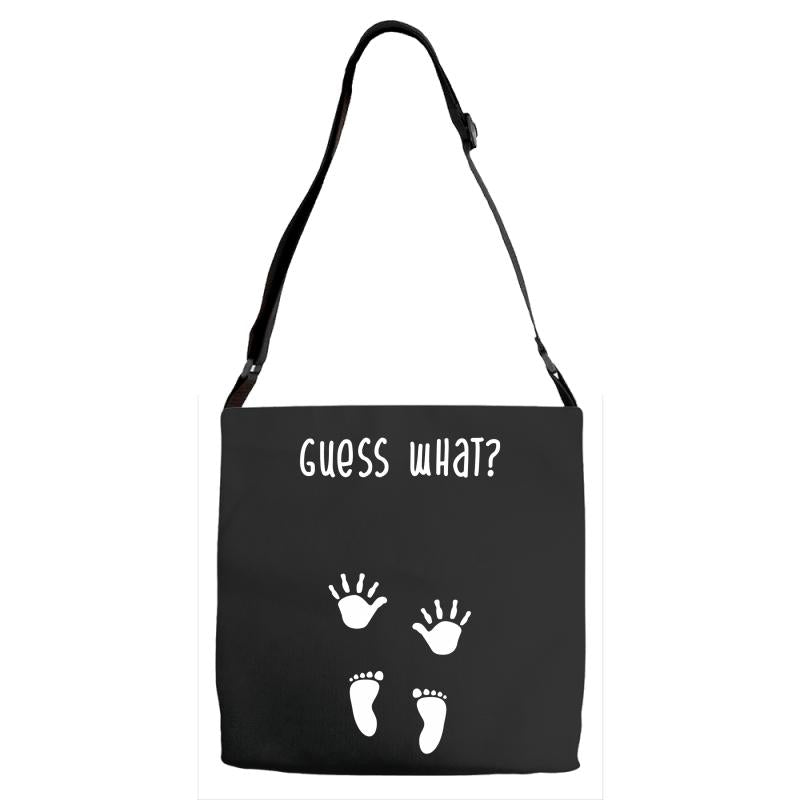 Guess What Baby Inside Pregnancy Announcement Adjustable Strap Totes