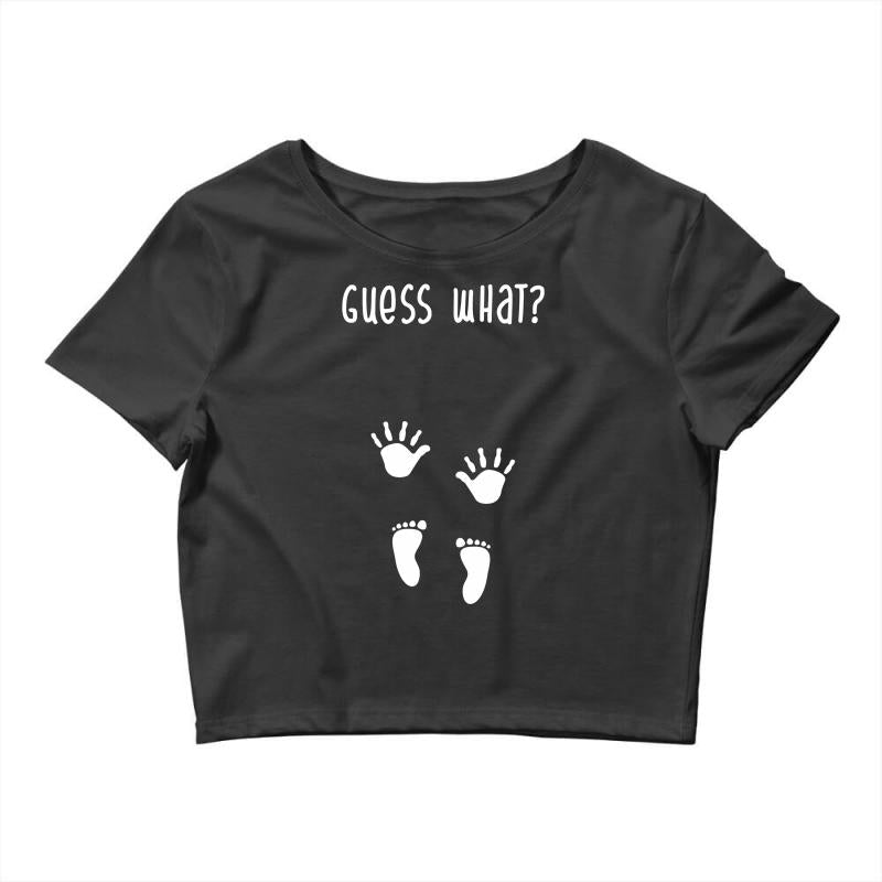 Guess What Baby Inside Pregnancy Announcement Crop Top