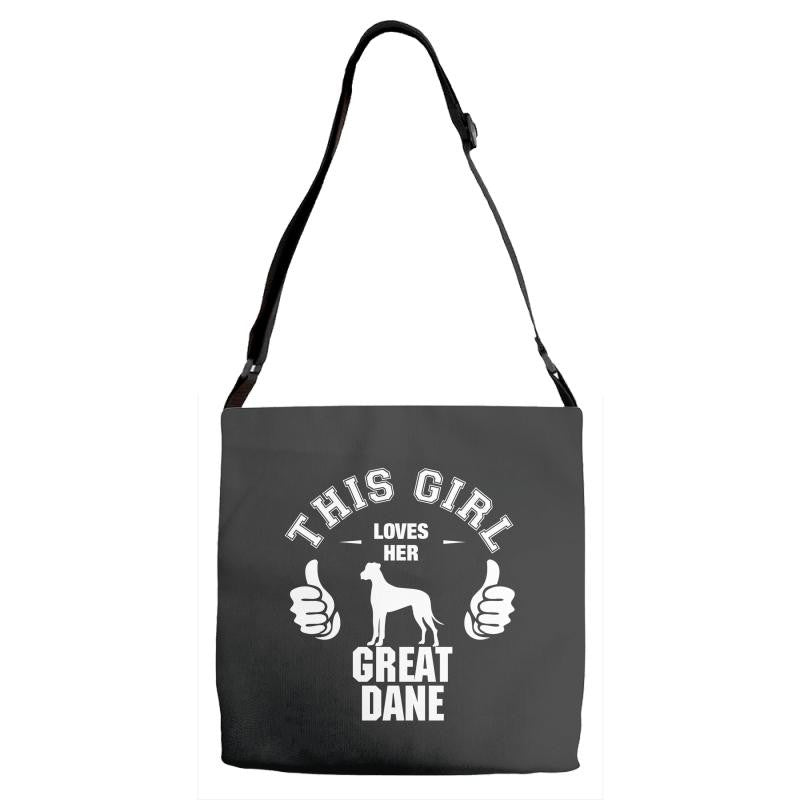 This Girl Loves Her Great Dane Adjustable Strap Totes