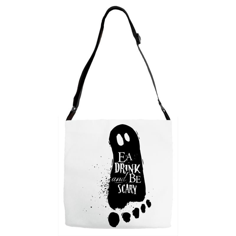 eat drink and be scary 2 Adjustable Strap Totes