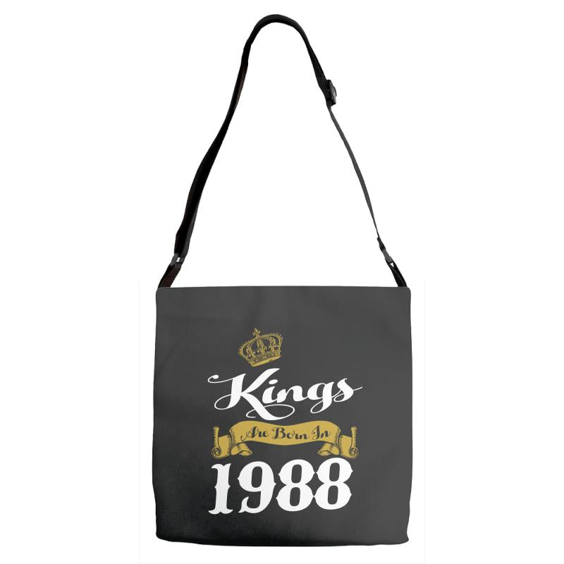 kings are born in 1988 Adjustable Strap Totes