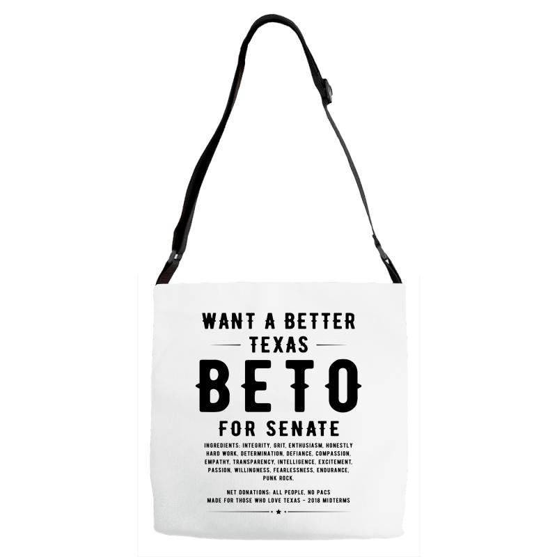 want a better texas black Adjustable Strap Totes