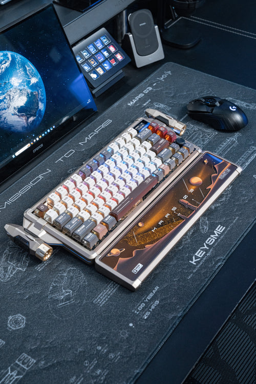 keysme Mars 03 spaceship custom wireless mechanical keyboard hot swappable windows mac wrist rest