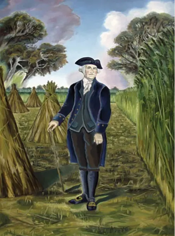 George Washington in a hemp field