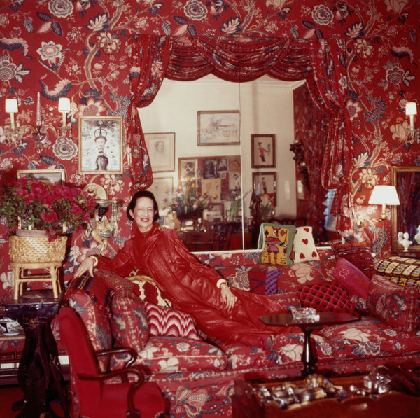 Diana Vreeland in her Red Living Room