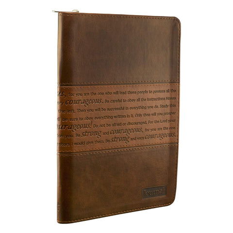 Classic Brown Faux Leather Journal with Zipper Closure