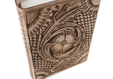 Handmade Antique Embossed Leather Journal Notebook