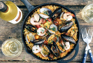 Seafood Campfire Paella