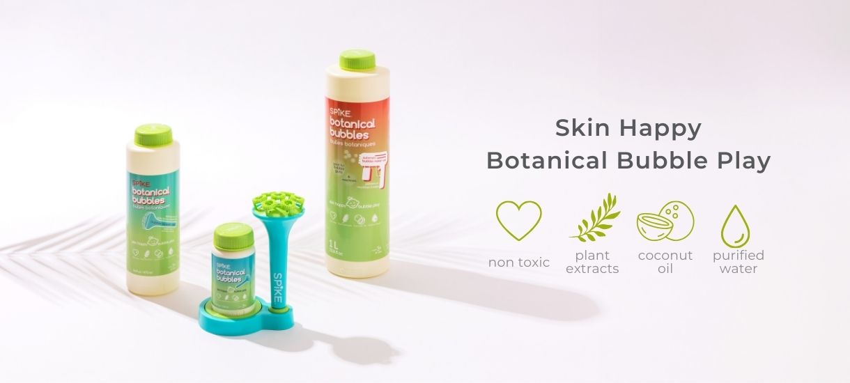 111323_SPIKE Sensory Bubble Play Skin Happy Botanical Bubbles & Blower Set
