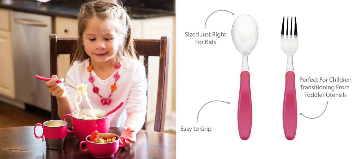 Din Din SMART Plastic Spoon & Fork Set - $7.99
