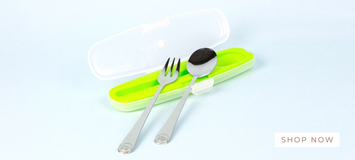 Innobaby Din Din SMART All Stainless Spoon & Fork Set with Case