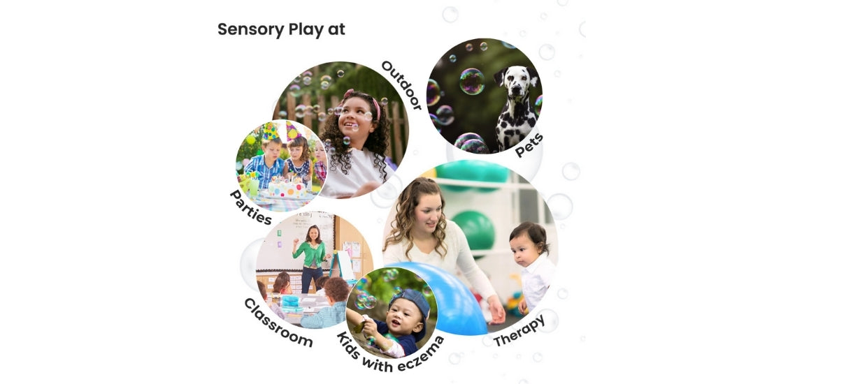 Perfect for kids and babies with skin sensitivity, sensory play, bubble therapy, classrooms, birthday parties, special events