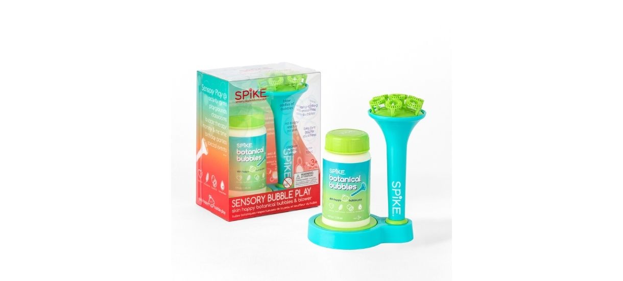 Spike Sensory Development Toys - Toddler Gift Guide - Spike Sensory Bubble Blower with Mess-Free Botanical Solution