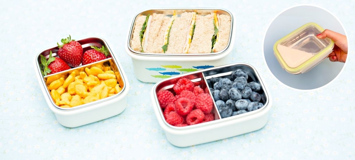 Keepin Fresh Stainless Steel Divided Bento Snack Box