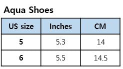 kinderspel aqua shoes size table