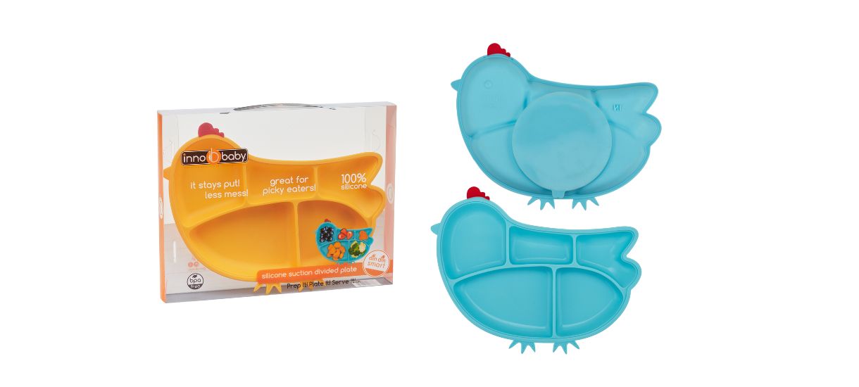 new mom must-haves_Innobaby DIN DIN SMART Silicone Suction Divided Chicken Plate