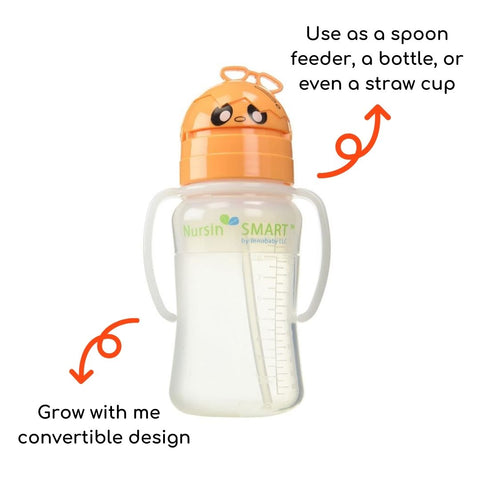 Innobaby silicone baby straw cup orange color