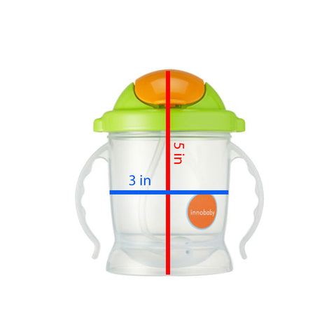innobaby green straw sippy cup dimensions