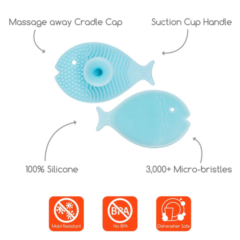 Innobaby Silicone Mini Fish Scrub / Cradle Cap Brush - innobaby