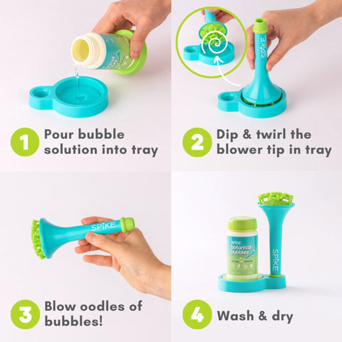 Sensory Bubble Play Skin Happy Botanical Bubbles & Blower Set - innobaby