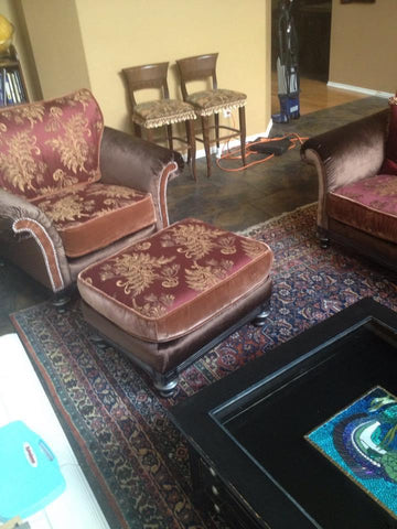 Reupholstered living room furniture