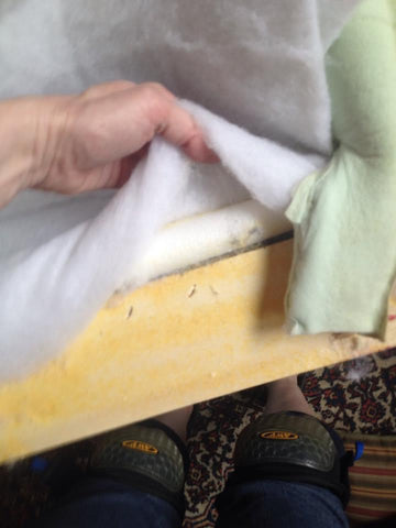 Inner parts of furniture being reupholstered