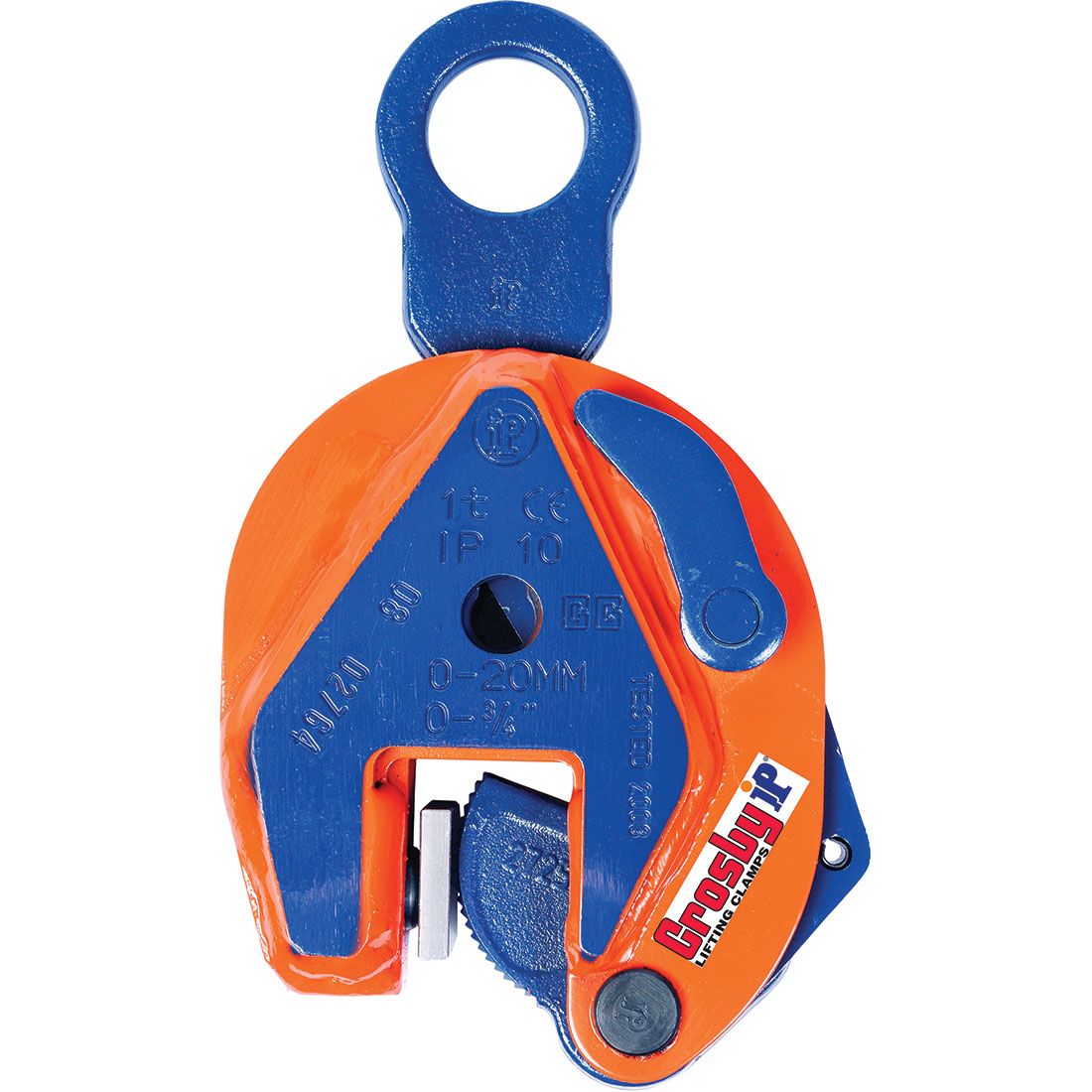 Crosby 4.5 Ton IP10H Vertical Plate Lifting Clamp for Hard Material (0" - 2" Grip Range) SKU: 2702168