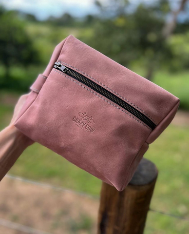 Pink leather bag