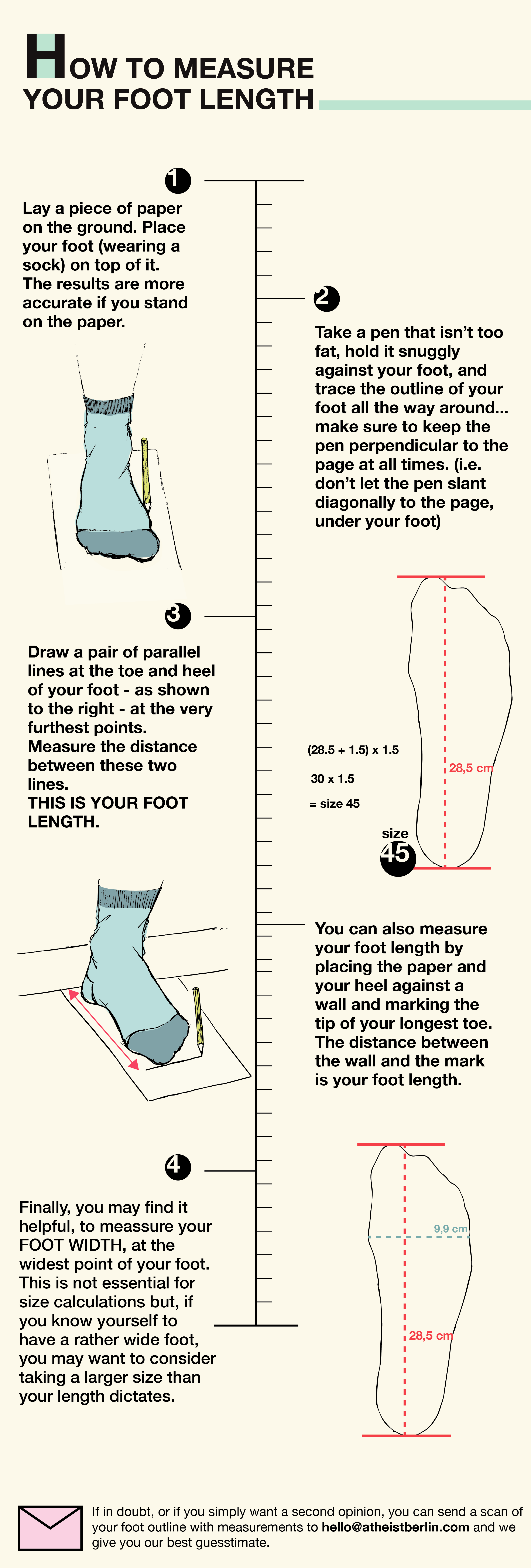 how to measure your feet - Atheist Shoes