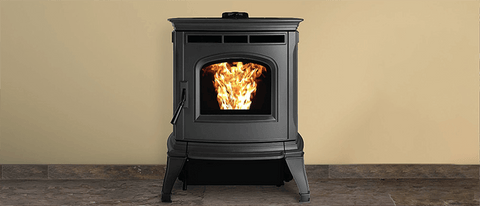 Straight on view of Absolute pellet stove