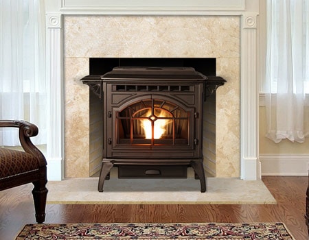 Pellet Stove in an upscale victorian home