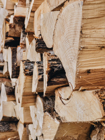 Close-up of a stack of wood