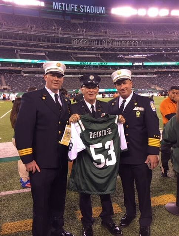 Honoring a fireman with a New York Jets jersey
