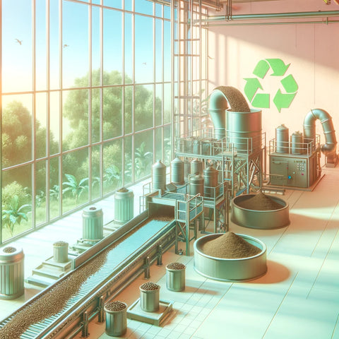 Illustration of a green business practicing sustainability and environmental responsibility.
