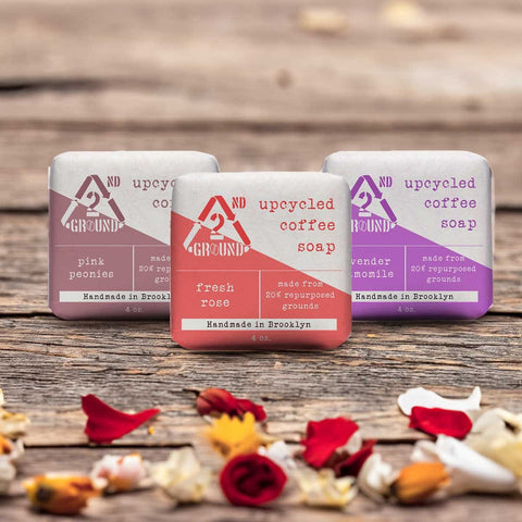 2nd Ground's recycled coffee soaps showcasing the combination of sustainability and skincare.