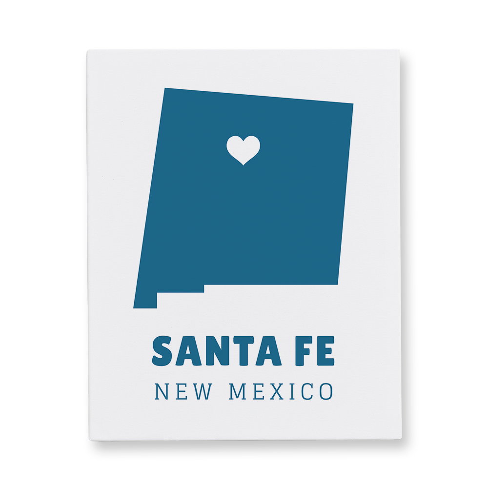 Abstract State Vector with Heart New Mexico Gallery Canvas Wall Art