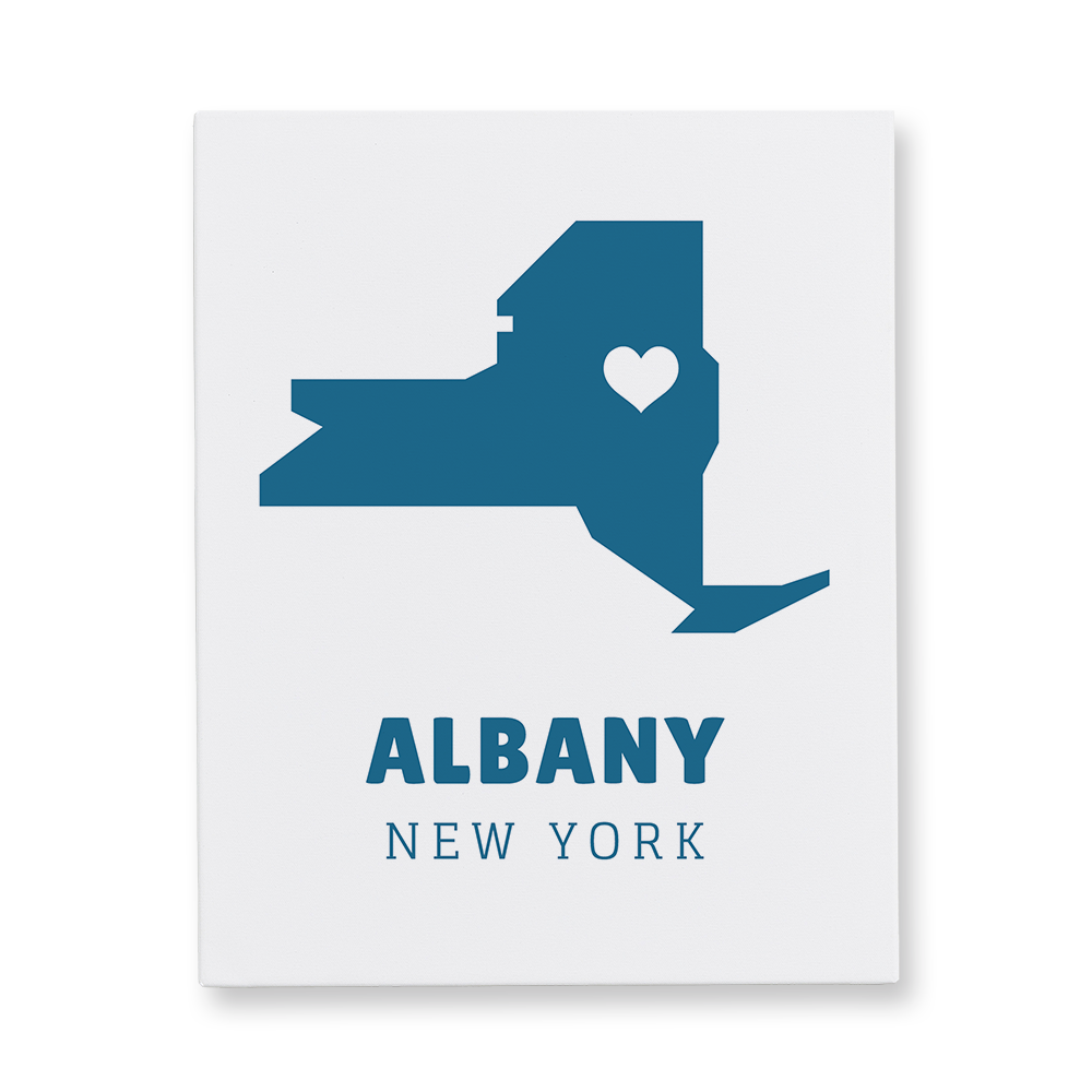 Abstract State Vector with Heart New York Gallery Canvas Wall Art