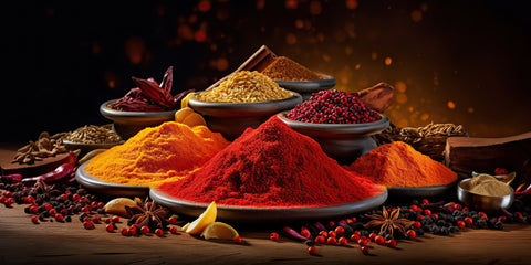 Spices set on a table